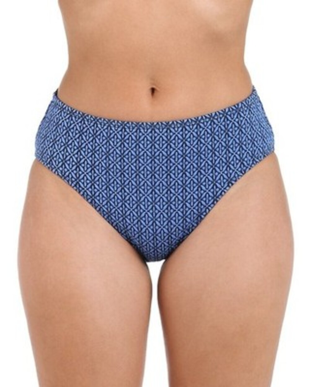 La Blanca Charmed Coast Mid-Rise Bikini Bottom Women's 8 Blue Chambray Pull On